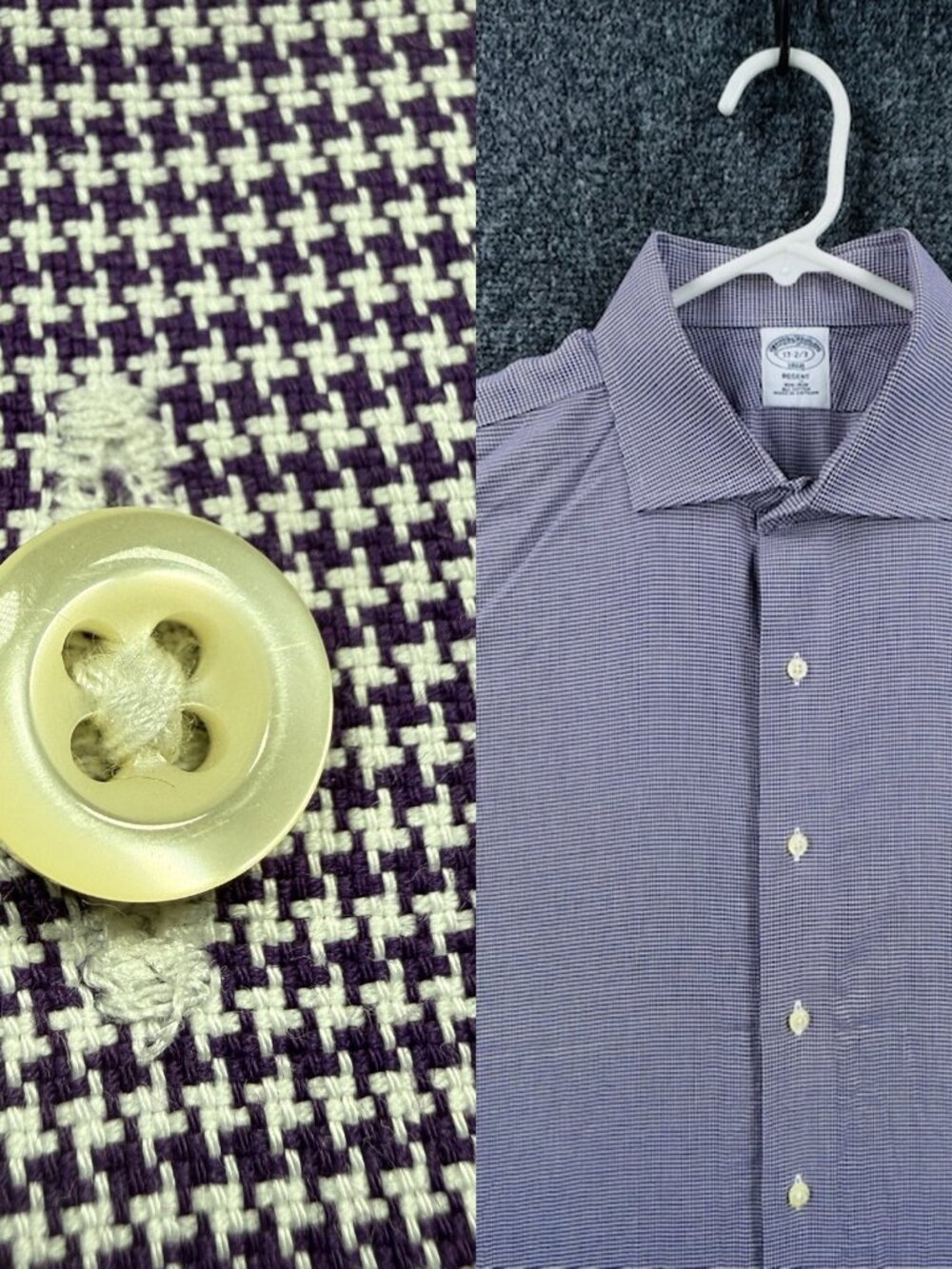 Brooks Brothers Cotton 17 2/3 Non-Iron Regent Purple Business Men Shirt Adult
